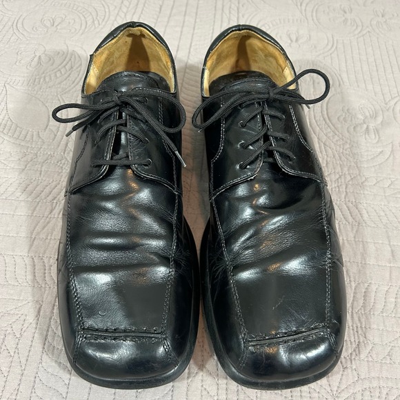 Tolo Men's 9M Leather Oxford Shoes Made in Italy Black - Picture 2 of 11